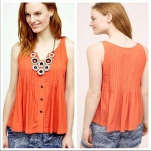 Anthro Maeve Saona Swing tank top Orange Coral 8
